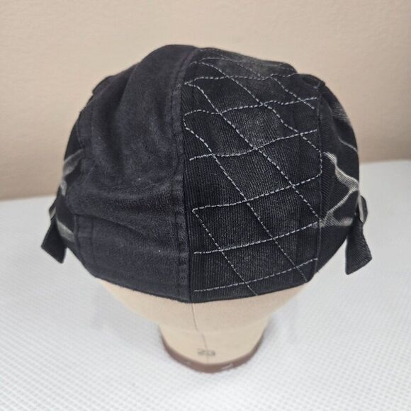 Kenny K Quilted Black Newsboy Cap Adjustable Fit Cotton Stylish - Picture 5 of 6